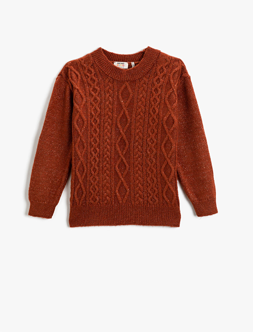 Knitting Patterned Knitwear Sweater Long Sleeve Metallic Fiber