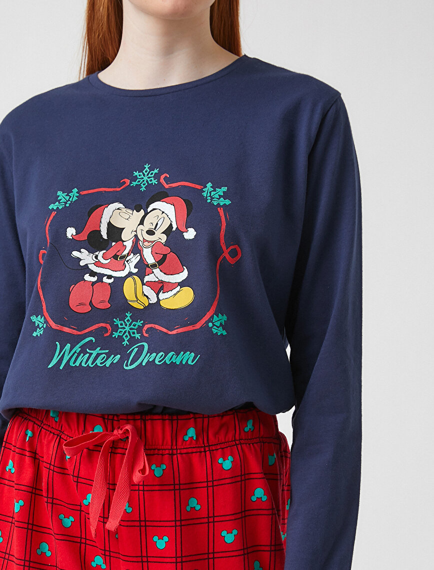 Mickey Mouse Lisanslı Pamuklu Pijama Takımı