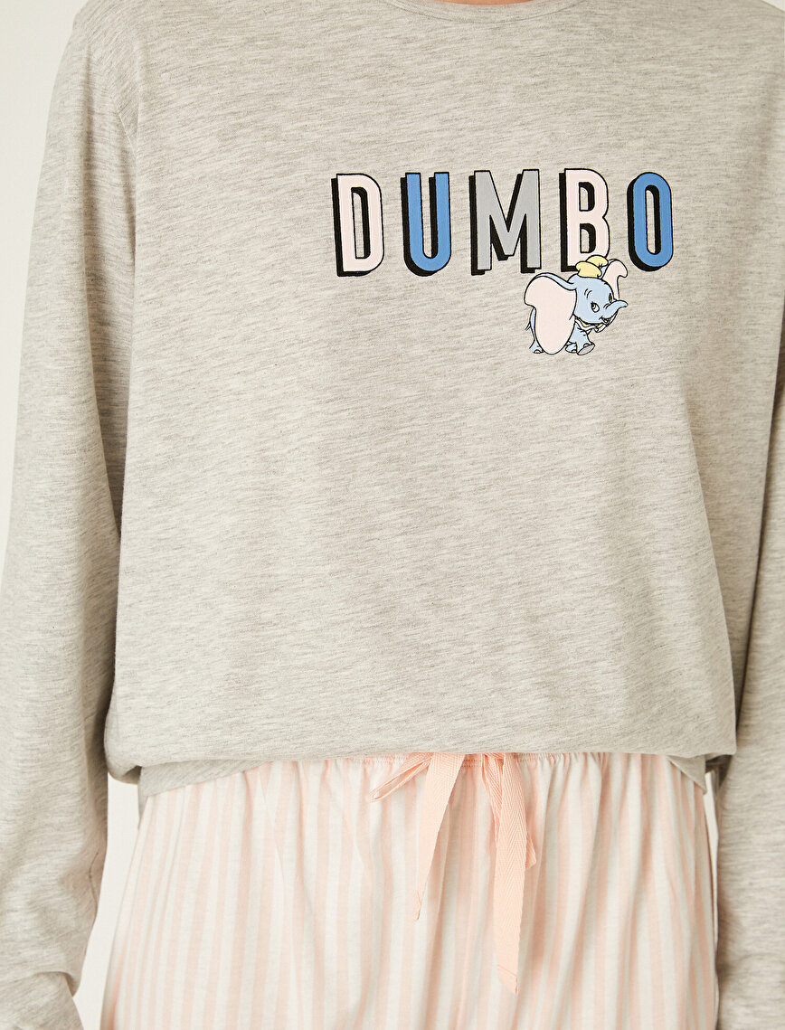 Dumbo Lisanslı Baskılı Uzun Kollu Pijama Takımı