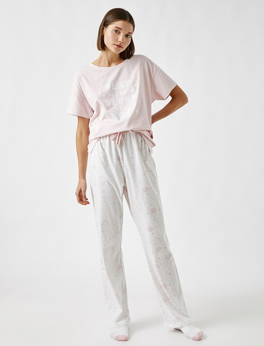 Cotton Printed Short Sleeve Pyjamas Set