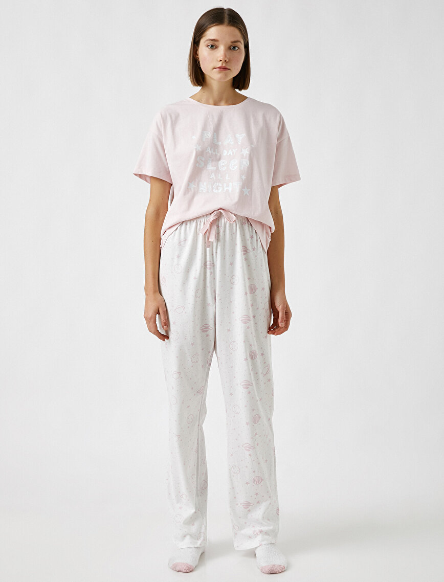 Cotton Printed Short Sleeve Pyjamas Set