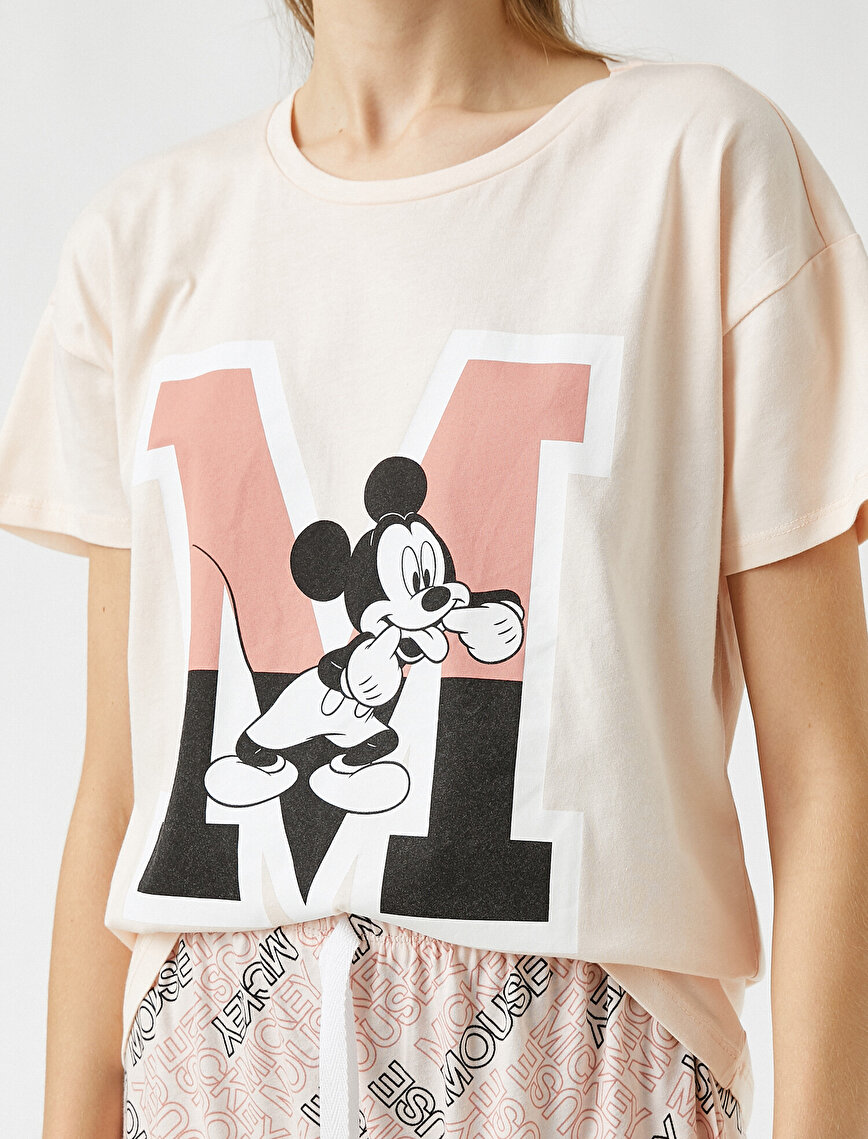 Mickey Mouse Lisanslı Pamuklu Pijama Seti