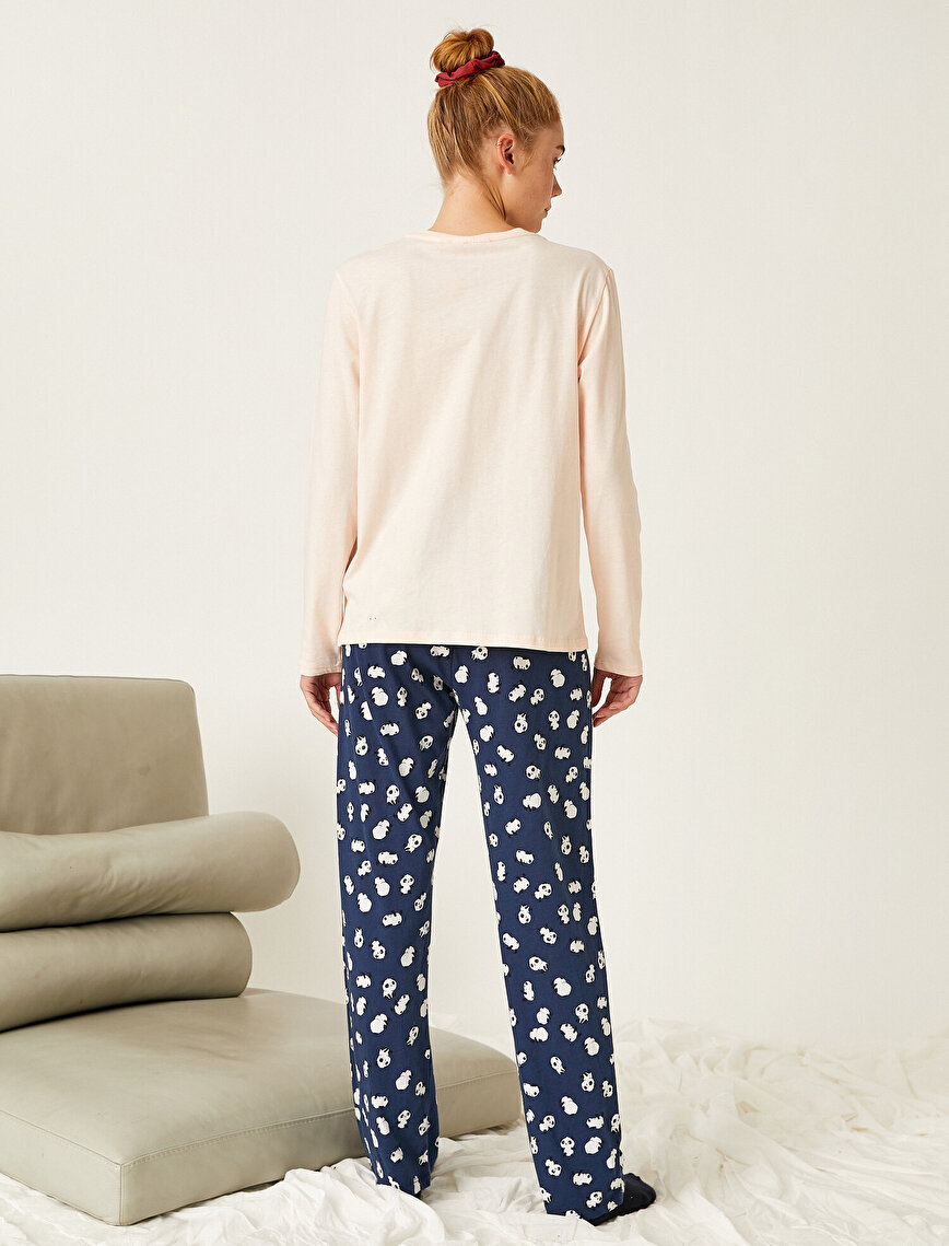 Panda Patterned Pyjamas Set Cotton
