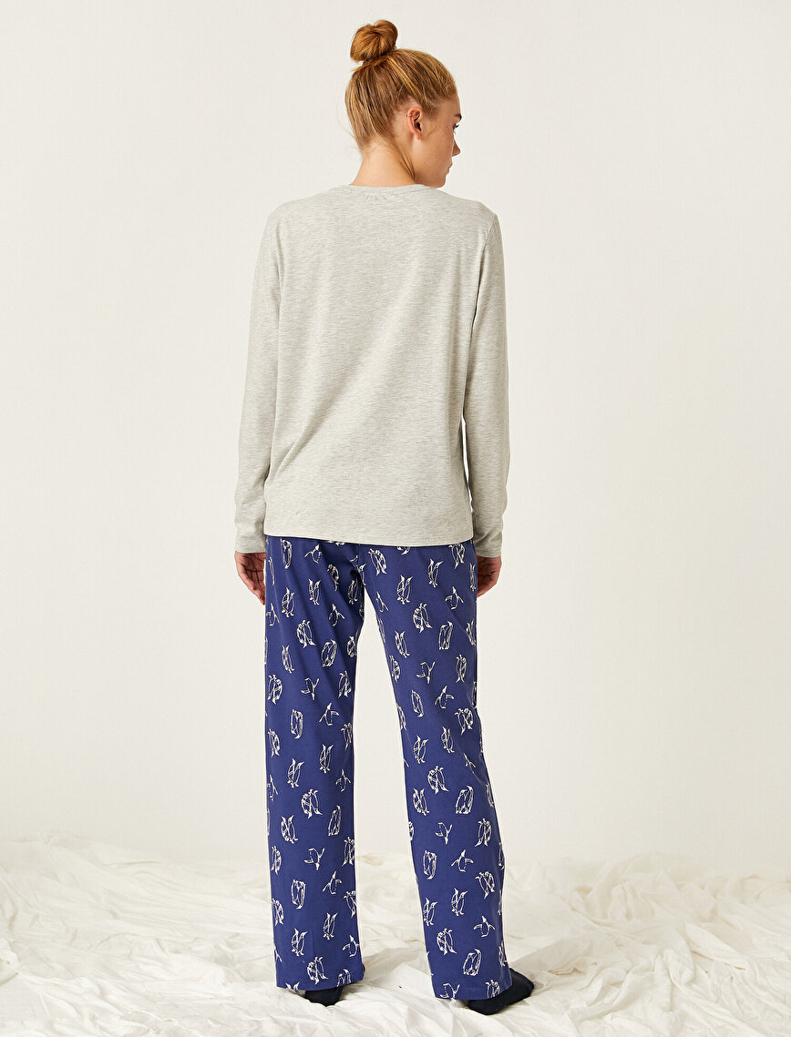 Patterned Long Sleeve Pyjamas Set