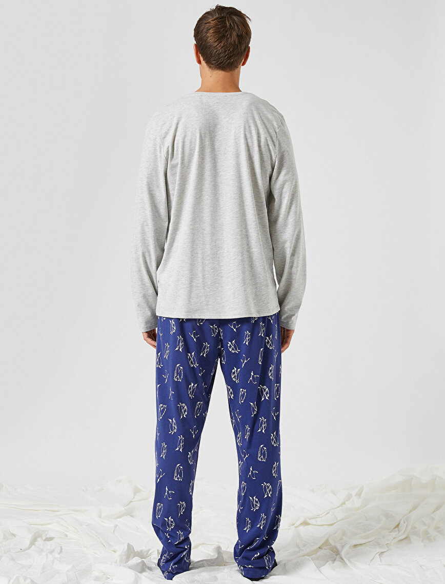 Desenli Pamuklu Pijama Takımı