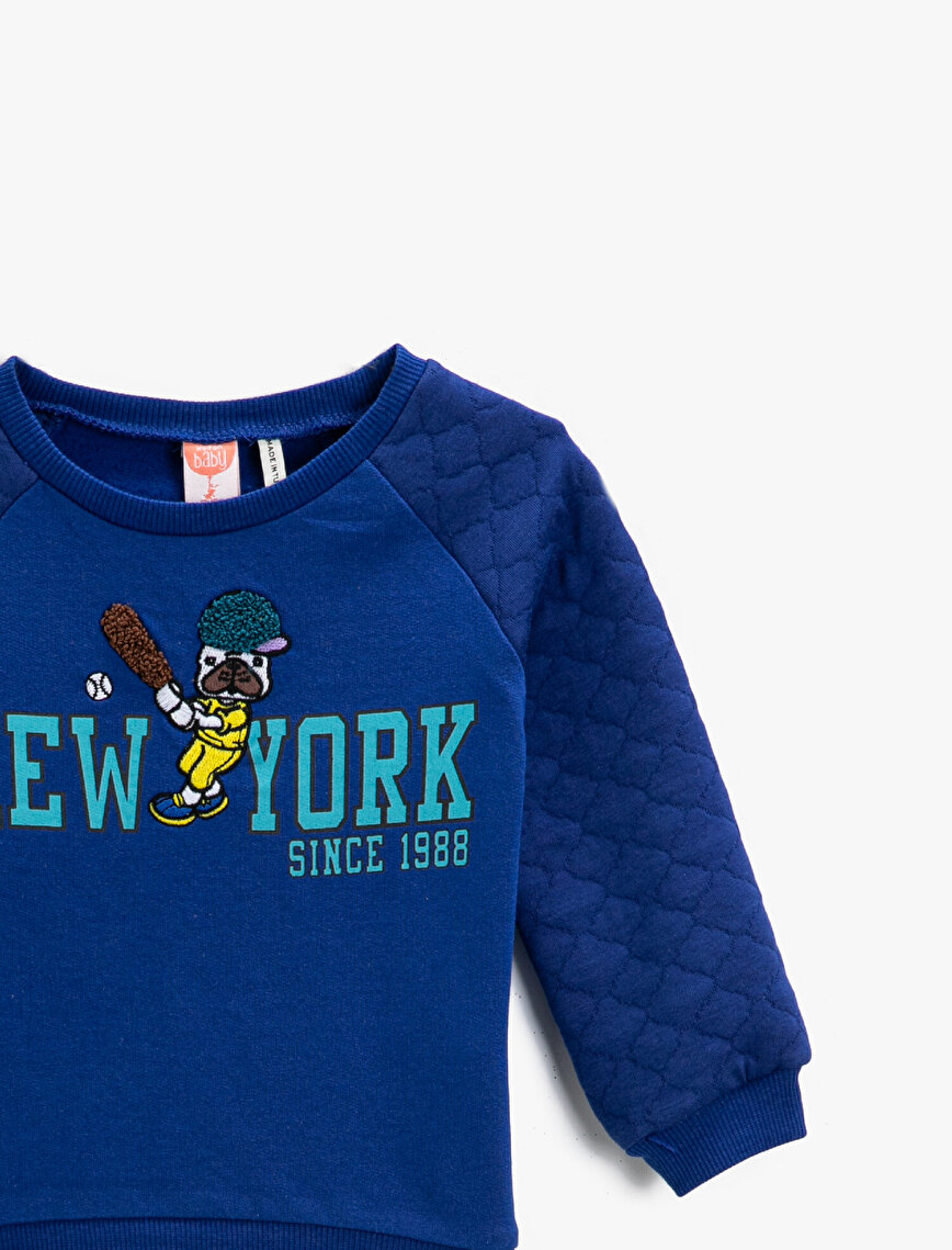 New York Printed Sweatshirt Crew Neck Cotton