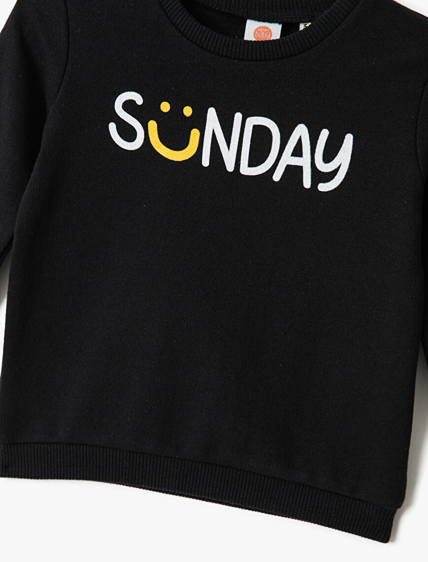 Sunday Printed Sweatshirt Crew Neck 