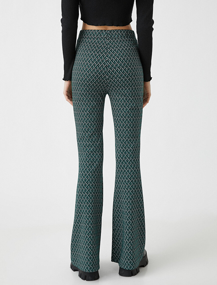 Patterned Flared Trousers