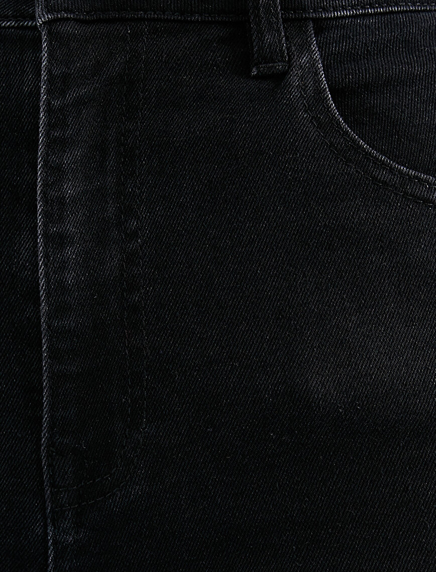 Yüksek Bel Kot Pantolon  - Slim Flare Jean