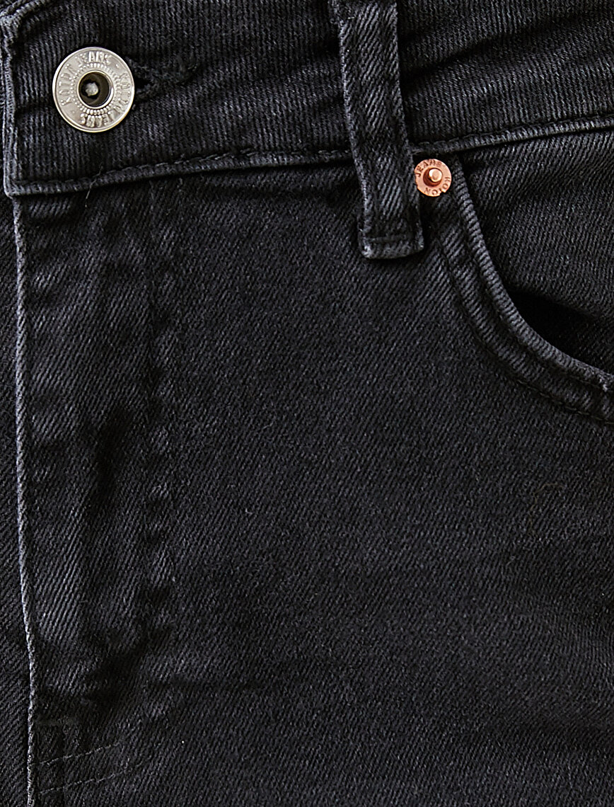 Yüksek Bel Kot Pantolon - Slim Straight Jean
