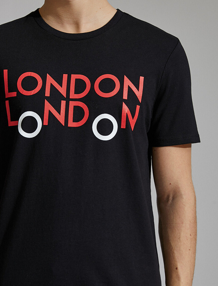 Standart Fit Londra Baskılı Tişört