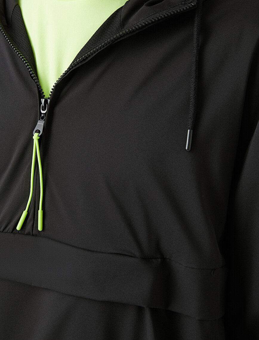 High Neck Zipper Detailed Sport Jacket