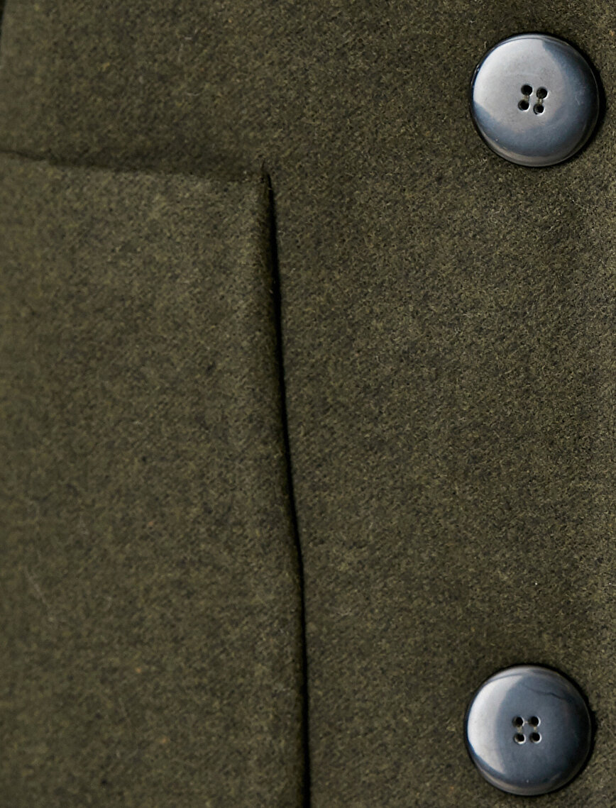 Wool Blended Pocket Detailed Coat