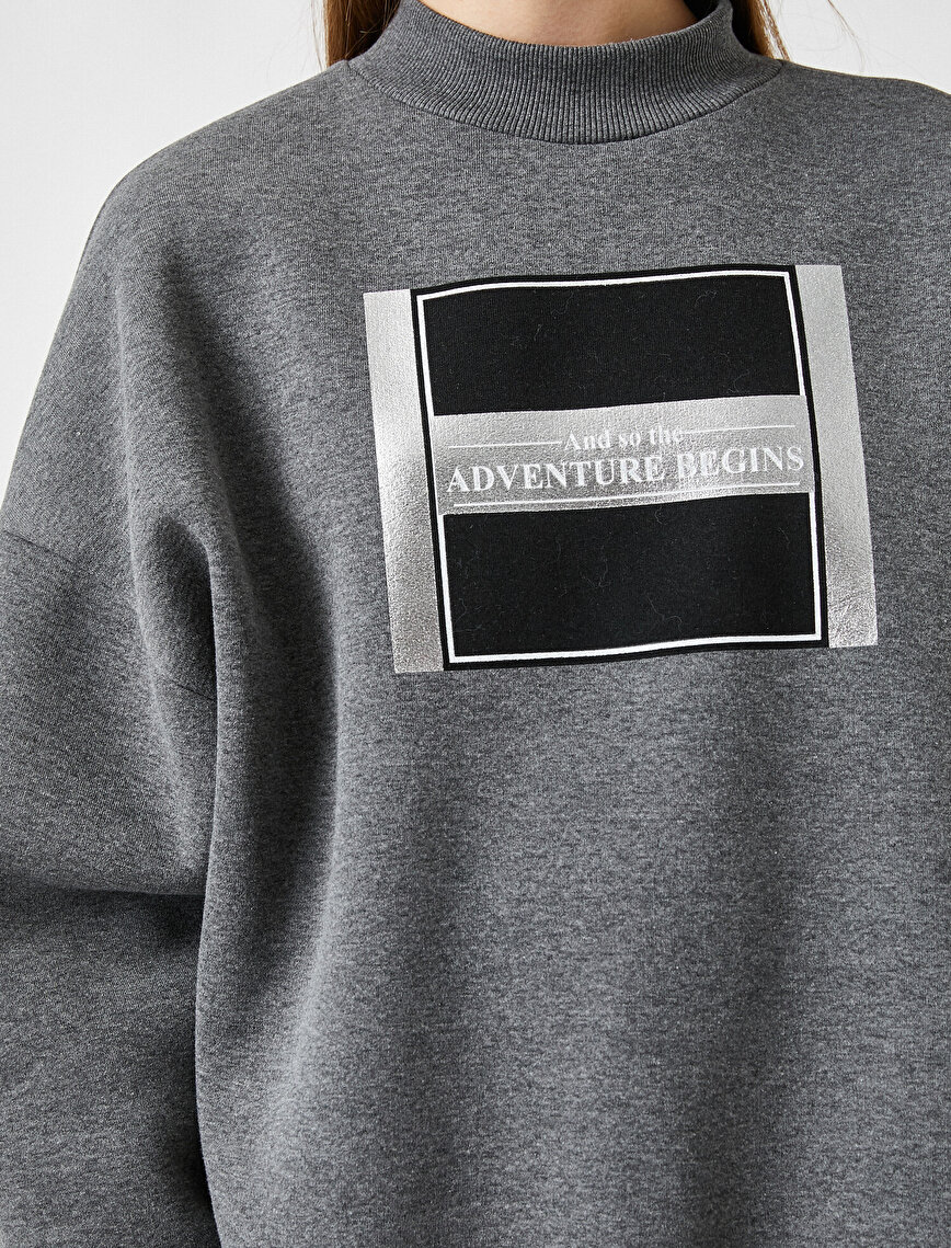 Crew Neck Printed Oversize Sweatshirt