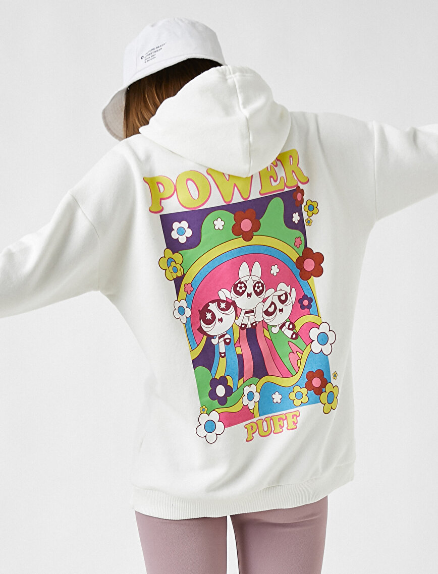 Powerpuff Girls Licensed Hoodie Oversize Printed Sweatshirt