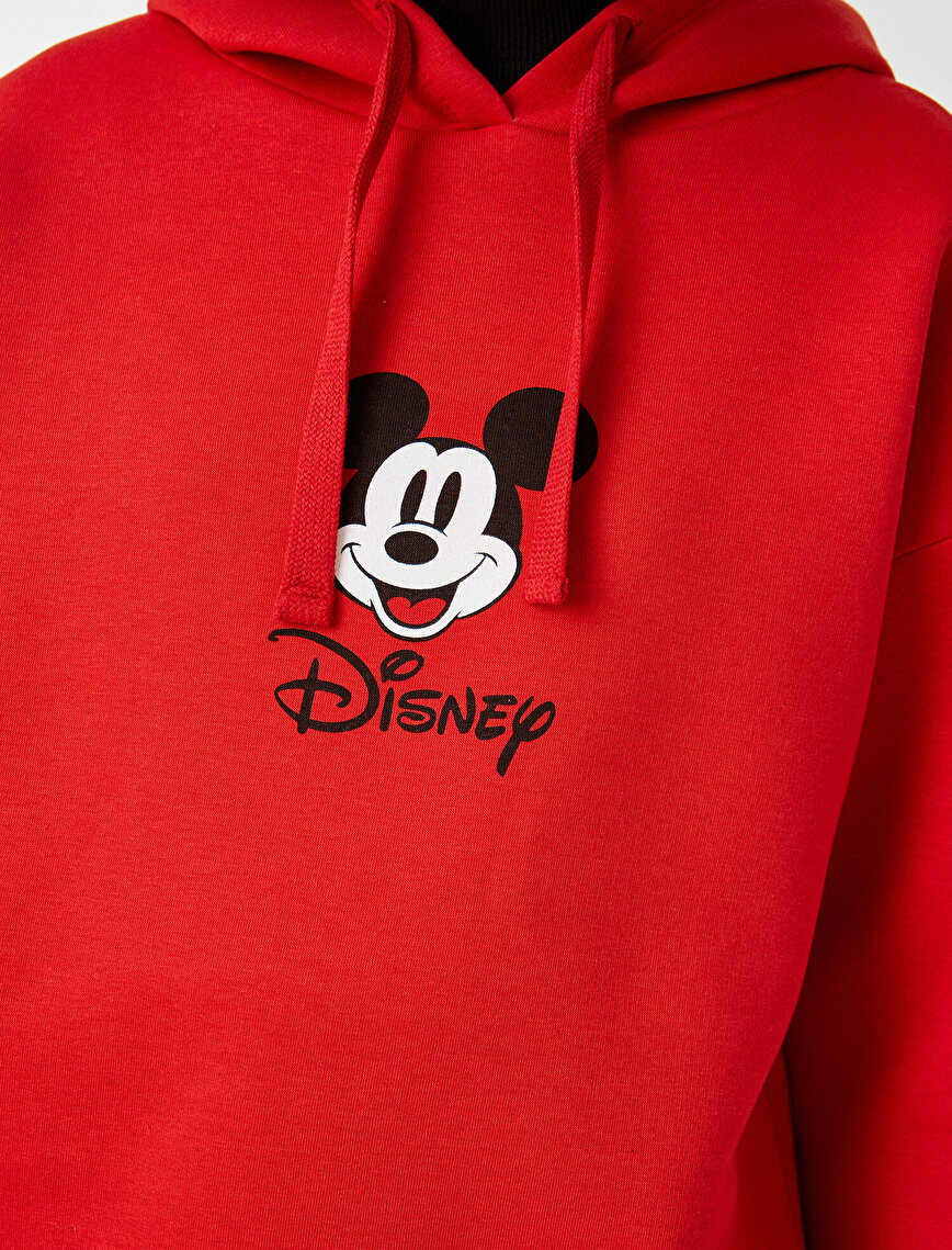 Disney Lisanslı Kapüşonlu Baskılı Sweatshirt