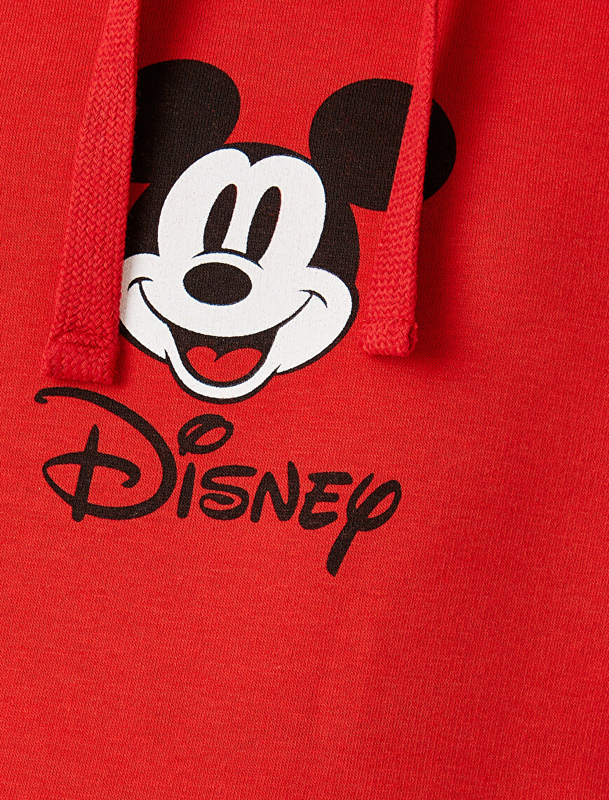 Disney Lisanslı Kapüşonlu Baskılı Sweatshirt