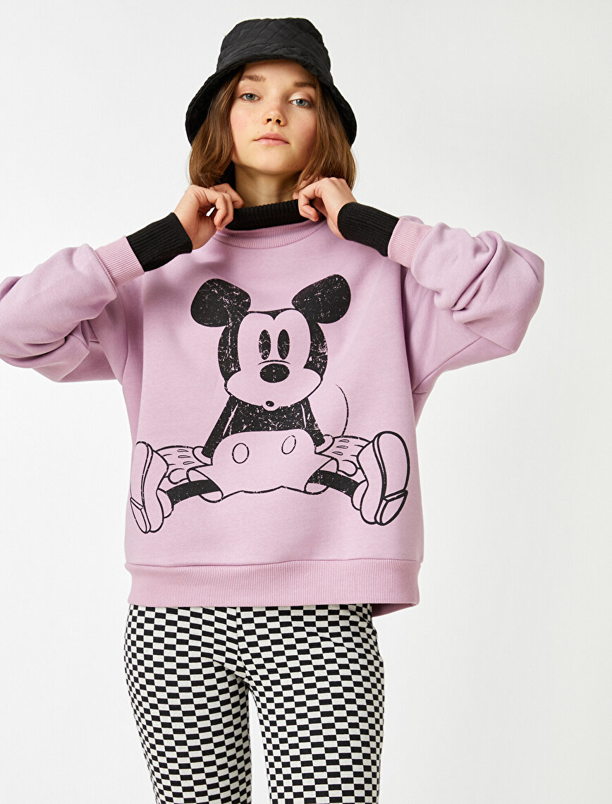 Disney Lisanslı Uzun Kollu Baskılı Sweatshirt