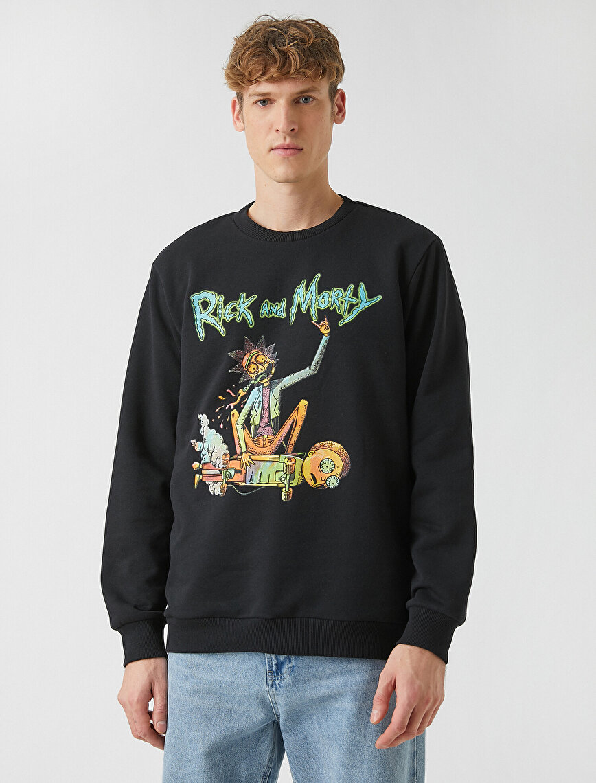 Rick and Morty Sweatshirt Lisanslı Baskılı