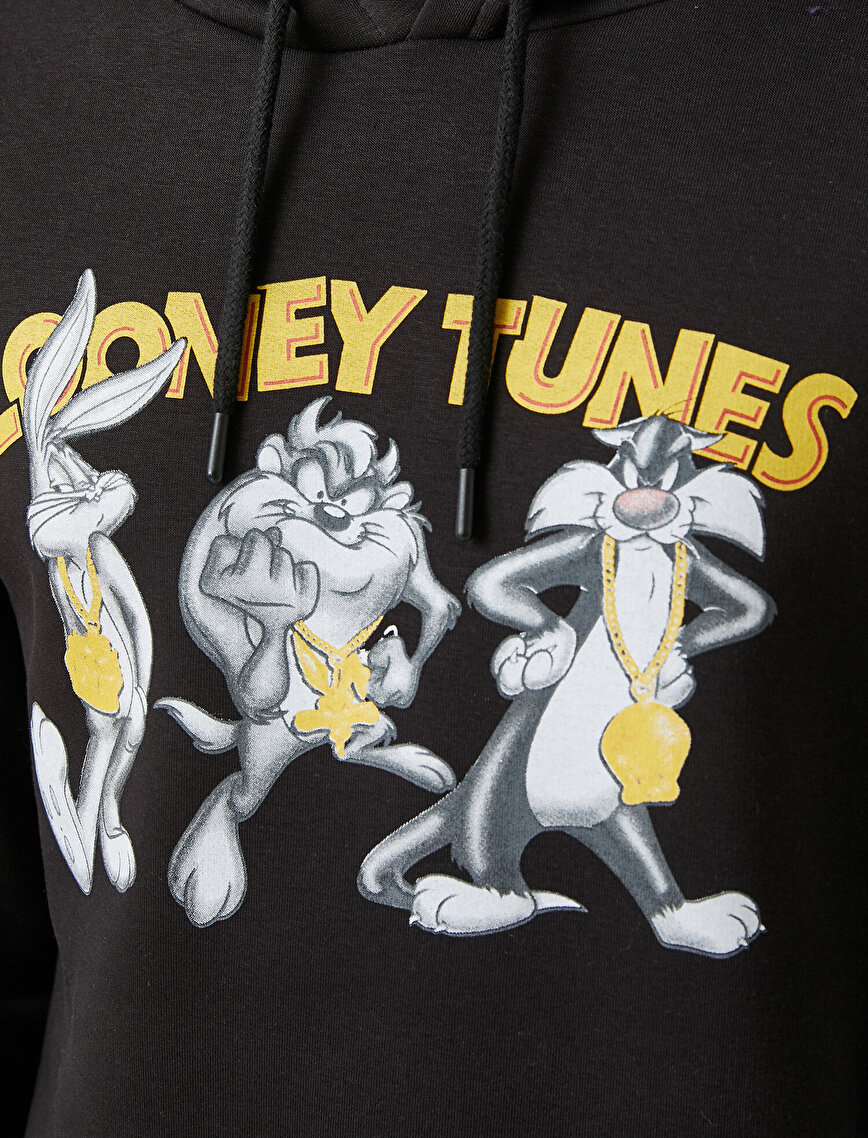 Looney Tunes Kapüşonlu Sweatshirt Lisanslı Baskılı