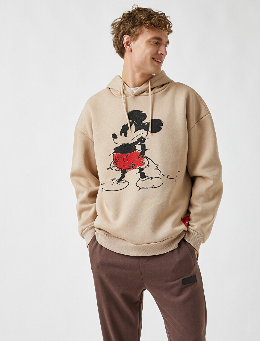 Mickey Mouse Kapüşonlu Sweatshirt Lisanslı Baskılı