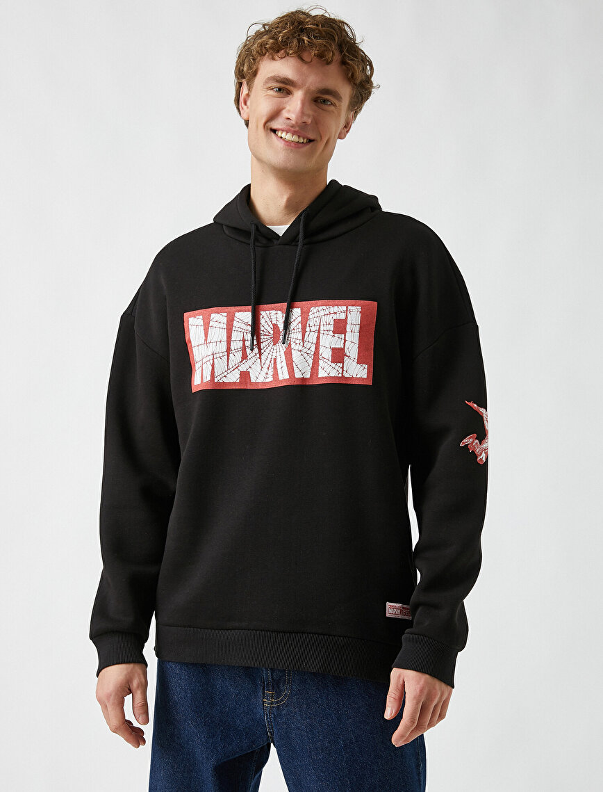 Marvel Kapşonlu Sweatshirt Lisanslı Baskılı
