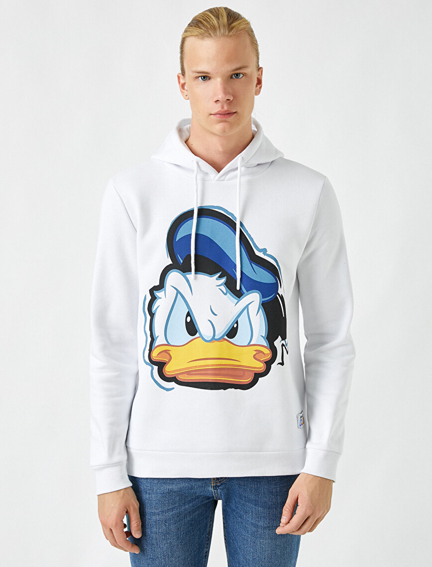 Donald Duck Kapşonlu Sweatshirt Lisanslı Baskılı