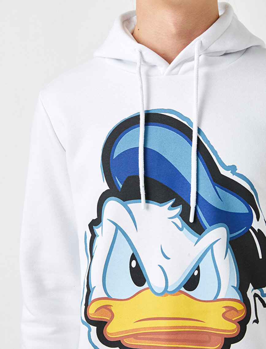 Donald Duck Kapşonlu Sweatshirt Lisanslı Baskılı