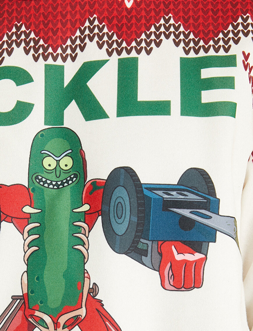 Rick and Morty Yılbaşı Sweatshirt Lisanslı Baskılı