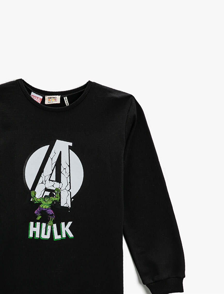 Hulk Lisanslı Baskılı Sweatshirt Uzun Kollu