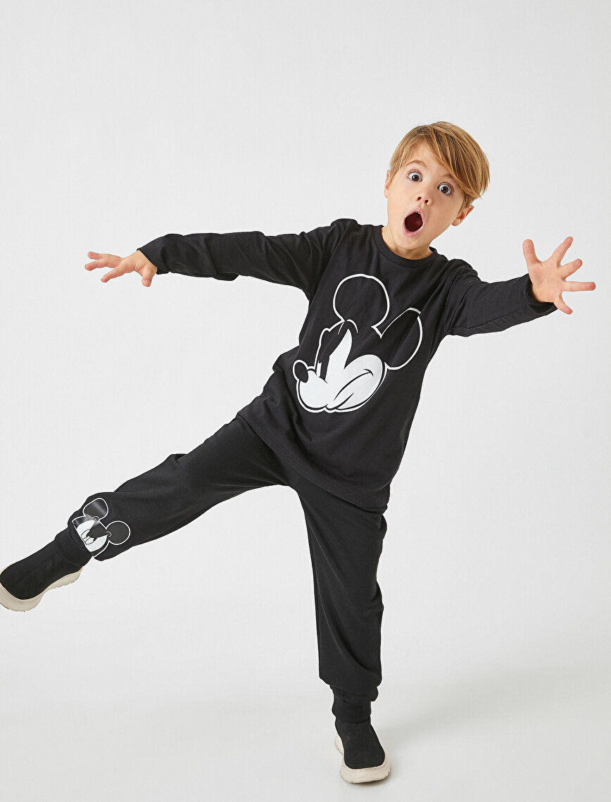 Mickey Mouse Licensed Printed Sweatpants Jogger Tie Waist