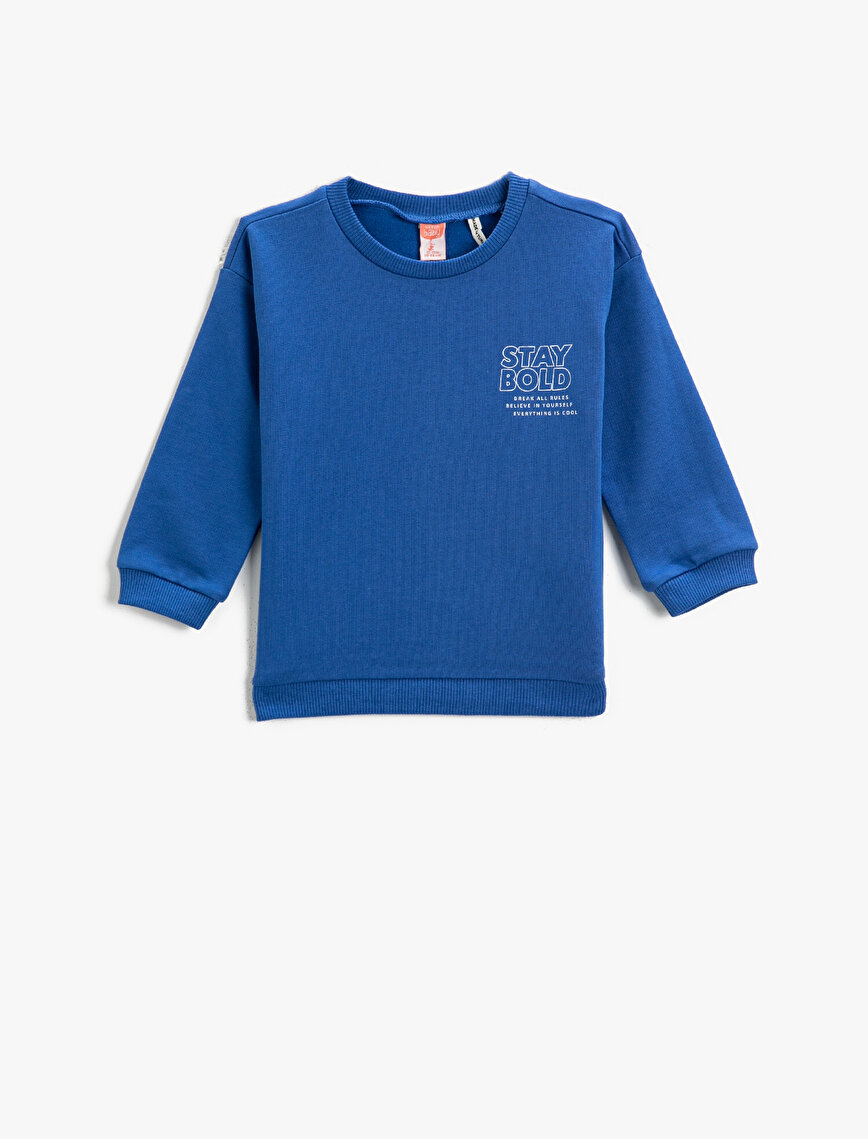 Printed Sweatshirt Crew Neck Cotton