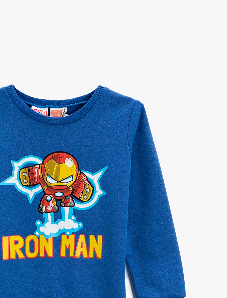 Iron Man Printed Sweatshirt Crew Neck Licenced