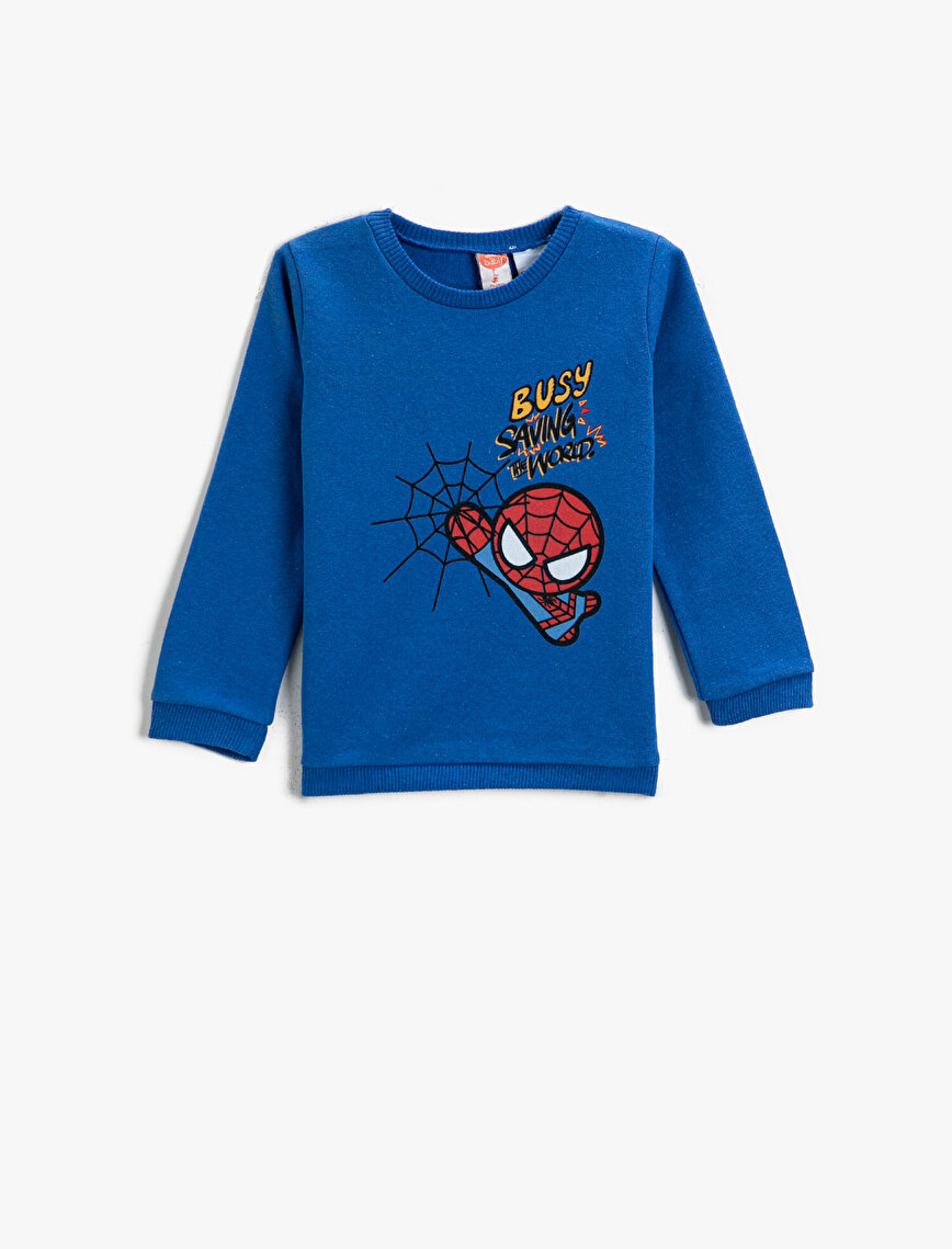 Spiderman Printed Sweatshirt Crew Neck Licenced