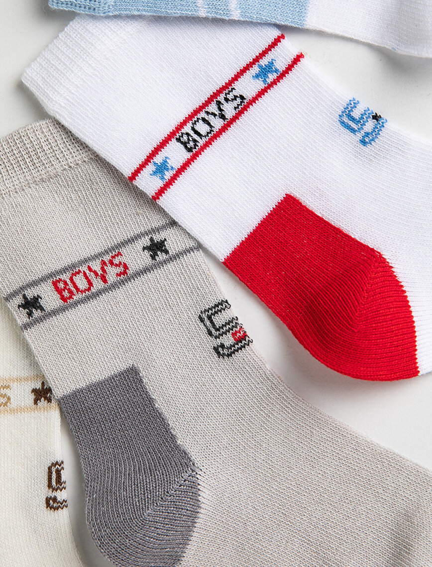 Letter Printed Boys Socks Set