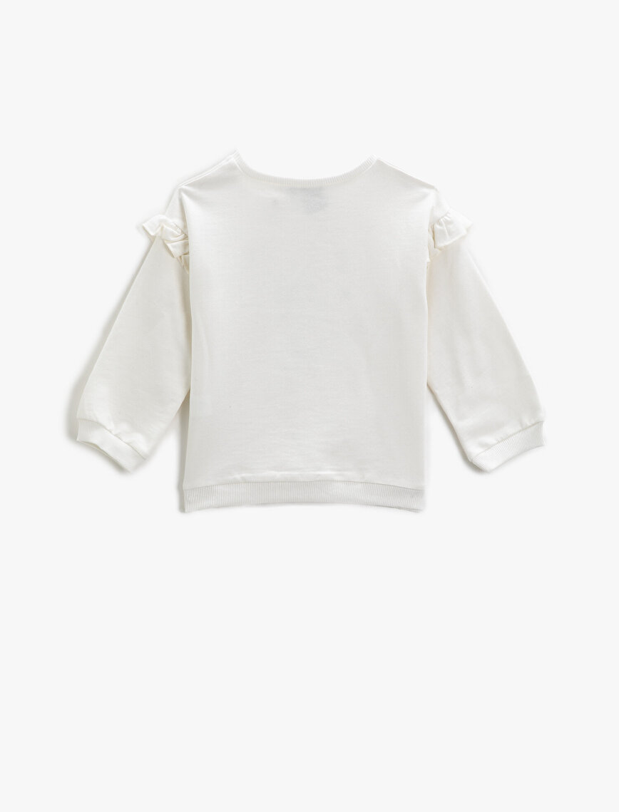 Micket Mouse Printed Cotton Frill Sweatshirt
