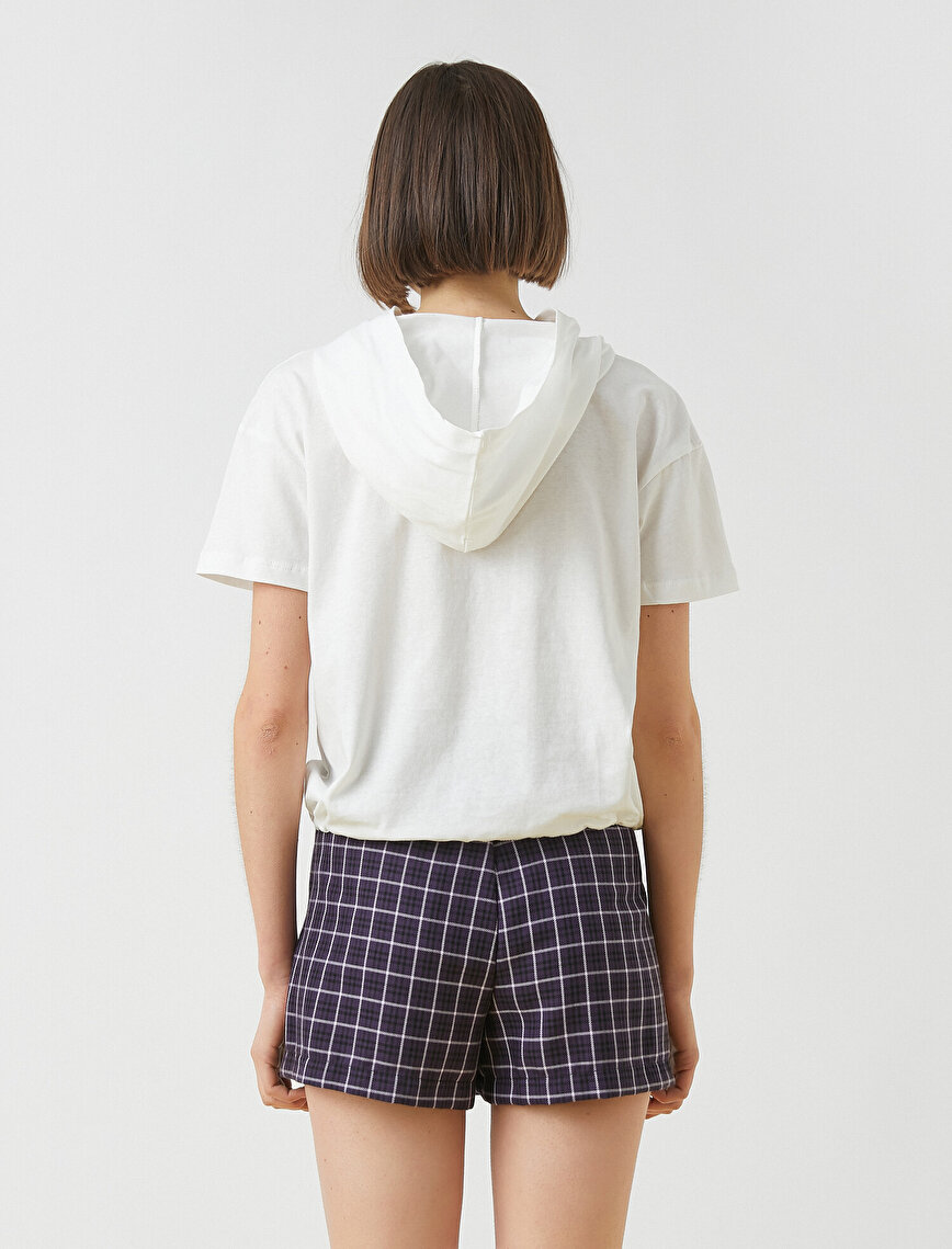 Crop T-shirt Hooded Short Sleeve