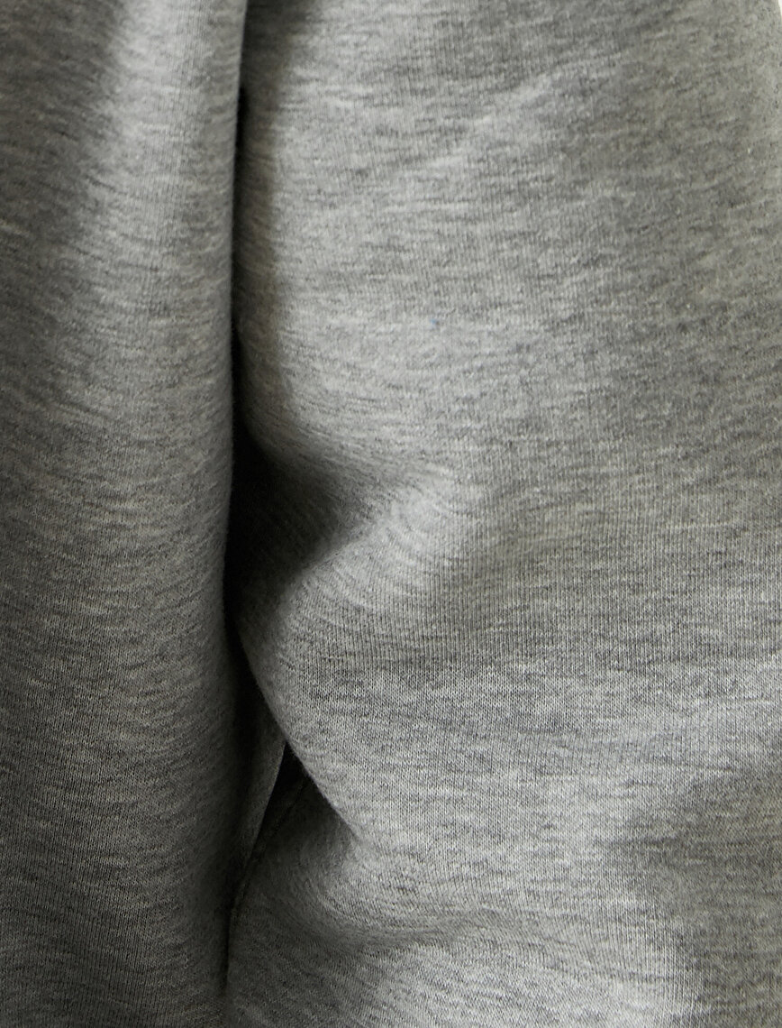 Kırçıllı Fermuarlı Kapşonlu Sweatshirt