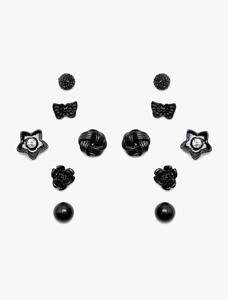 Siyah Bayan Çoklu Küpe Seti 6KAL75365AA999M Koton