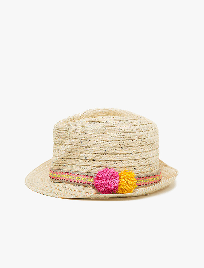 Çiçekli Hasır Şapka