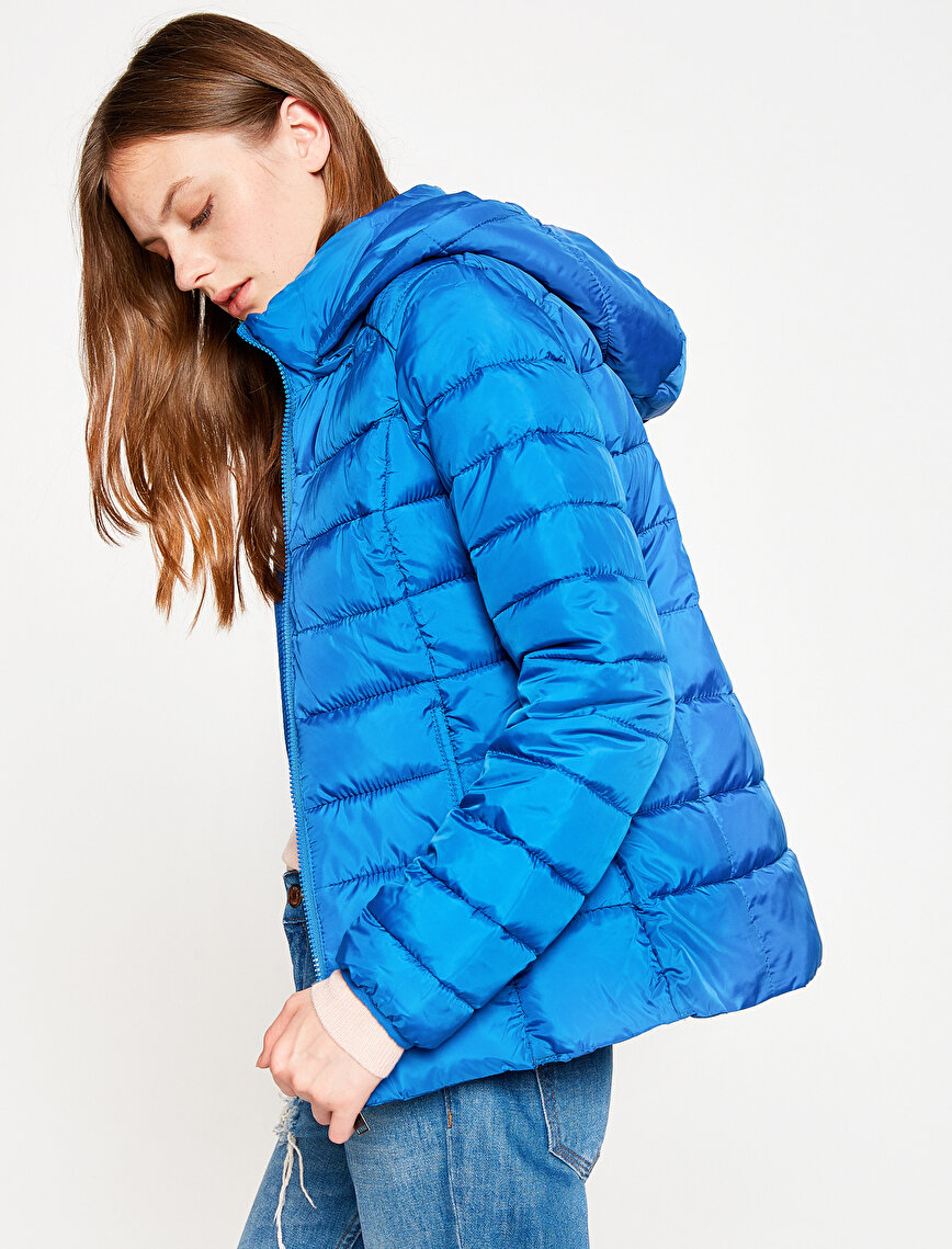 Saks Mavi Bayan Fermuar Detayli Mont 8kak22016yw66542 Koton