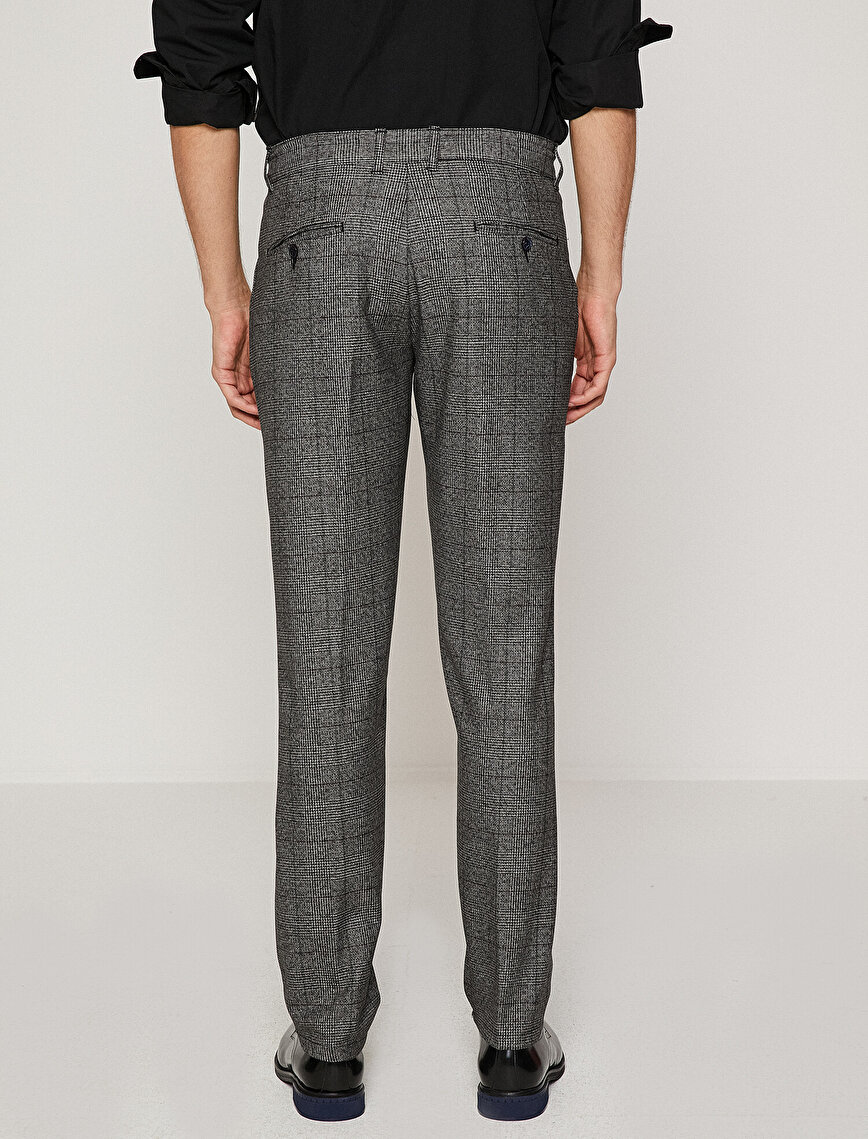 Grey Check Men Check Trousers 8kam41752hw03p Koton