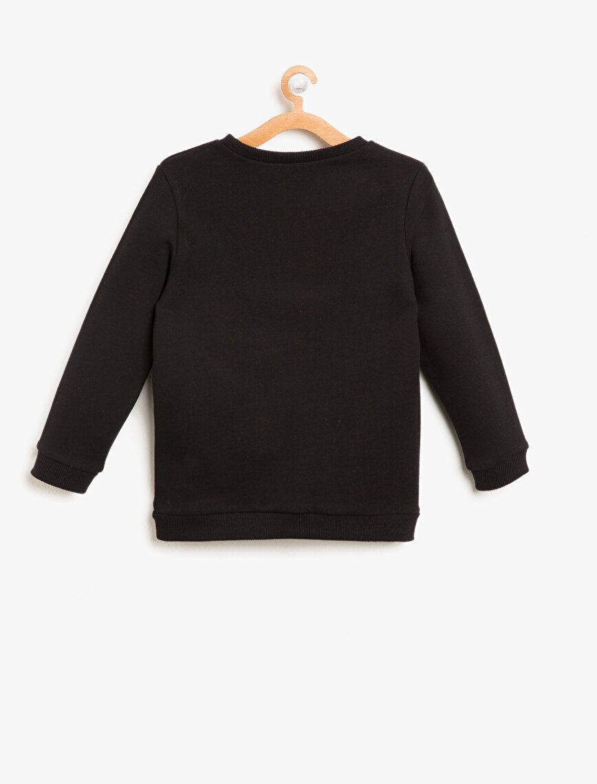 black printed sweatshirt