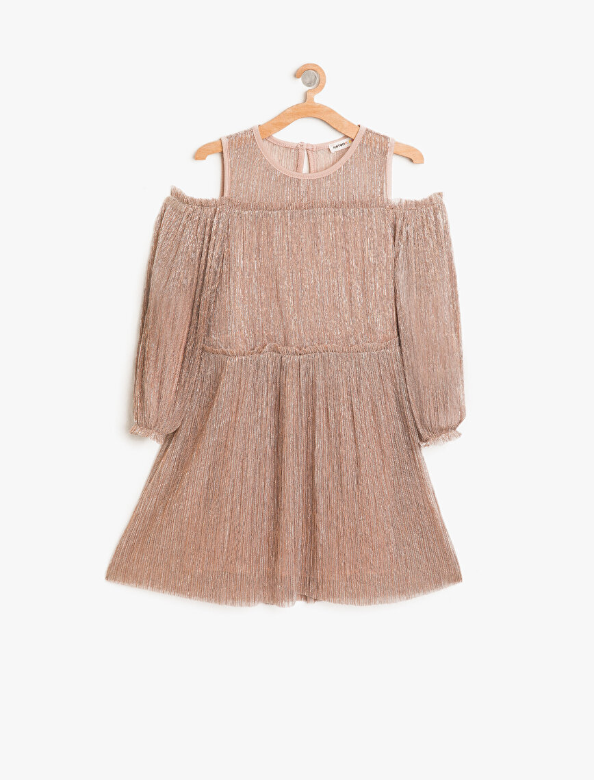 Gül Kız Çocuk Omzu Açık Elbise 8KKG87938AK291 Koton Gül Kız Çocuk Omzu Açık Elbise 8KKG87938AK291 Koton