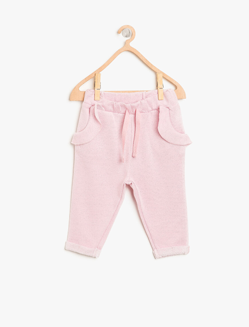 Pembe Kız Çocuk Cep Detaylı Eşofman Altı 8YMG49232ZKBT4