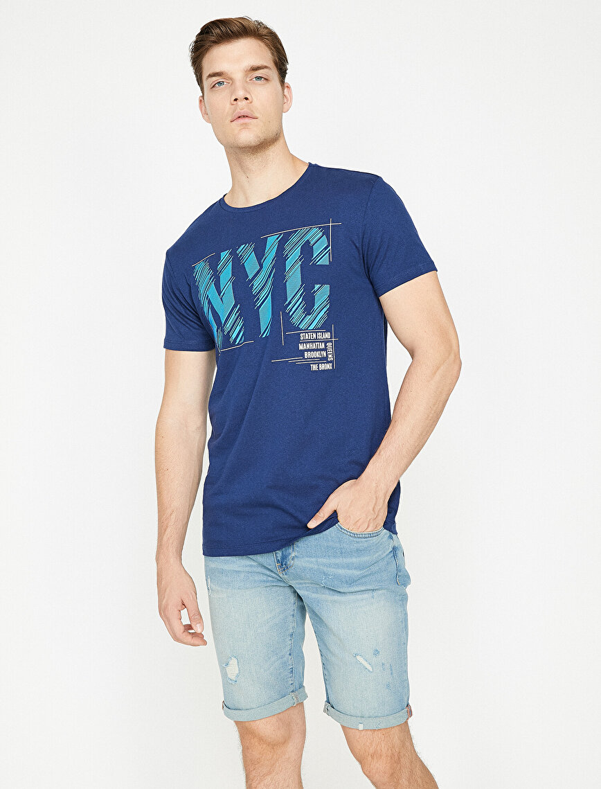 Mavi Erkek Yazili Baskili T Shirt 9yam14549ok600 Koton