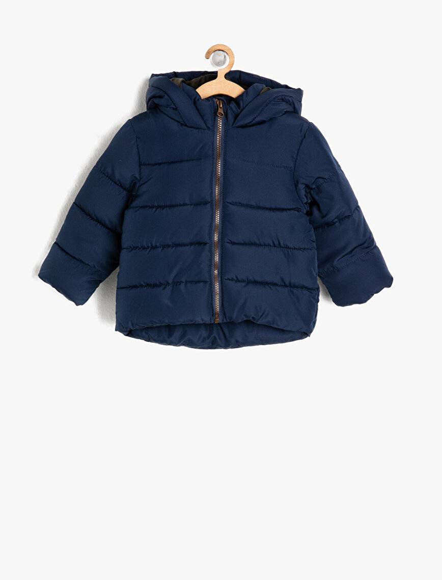 Lacivert Erkek Çocuk Kapüşonlu Şişme Mont 9KMB28271OW720