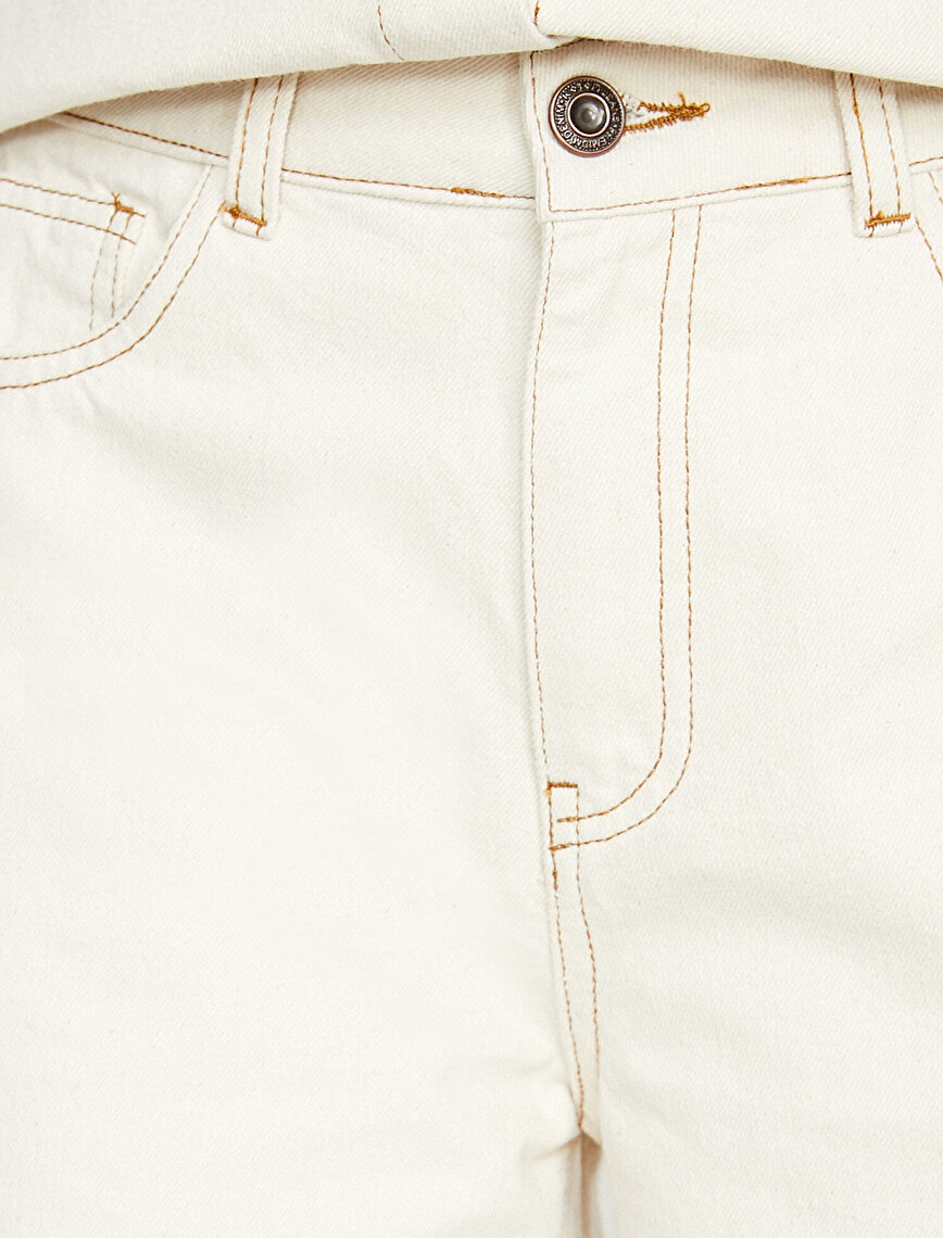 Crop Wide Leg Jean - Yüksek Bel Rahat Kesim Bilek Boy Geniş Paça Pantolon
