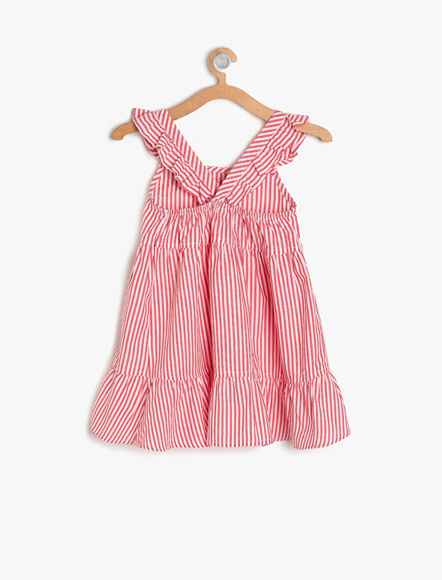 Kırmızı Çizgili Kız Çocuk Çizgili Elbise 9YMG89240ZW03M Kırmızı Çizgili Kız Çocuk Çizgili Elbise 9YMG89240ZW03M