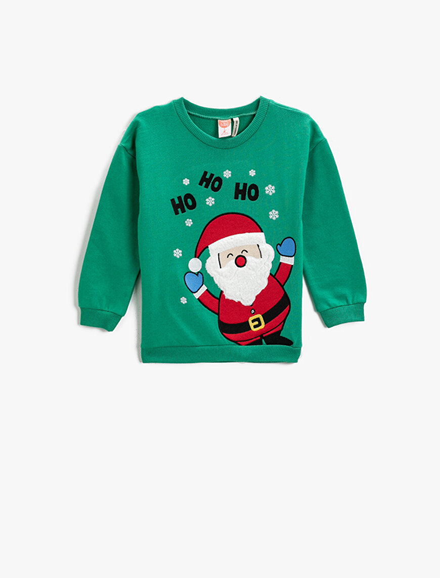 Santa Claus Printed Cotton Sweatshirt
